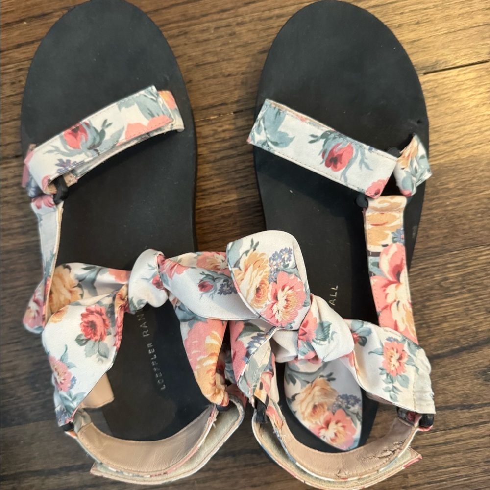 Leather Rafael Floral Sandals